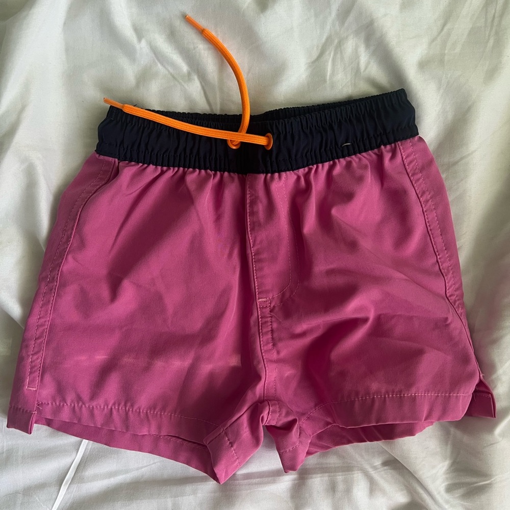 Cotton On Pink and Black Kids Shorts with Orange Drawstring